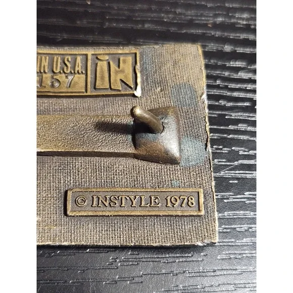 Vintage InStyle 1978 Brass Eagle Belt Buckle Made in USA No 1157 - Picture 6 of 7